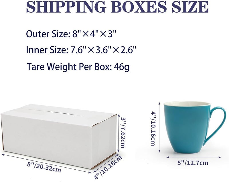 SPEPLA Shipping Boxes 8X4X3 Set of 40, White Corrugated Cardboard Box for Mailing Business Packaging - Image 3